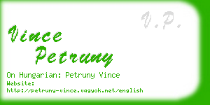 vince petruny business card